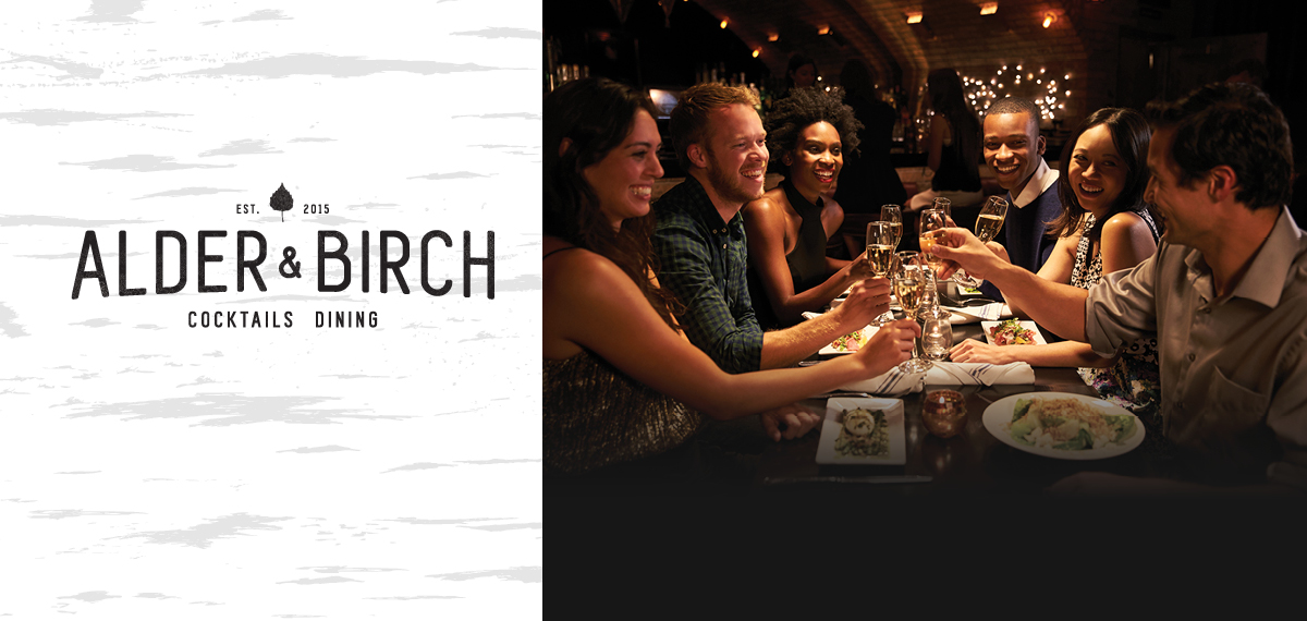 Holiday dinner gathering at Alder & Birch